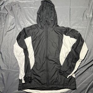 Columbia Sportswear Jacket Mens L Black Hooded Lightweight Rain Windbreaker